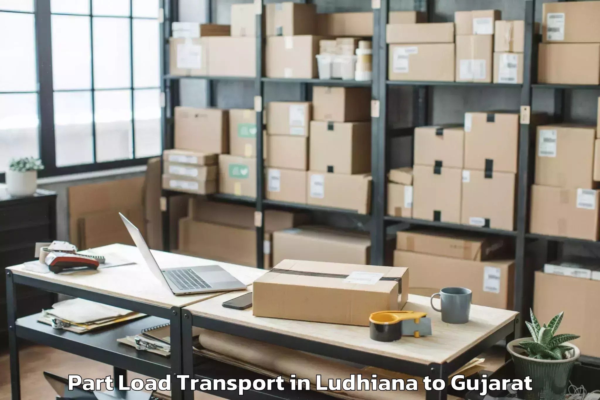 Book Your Ludhiana to Rudra Mata Airport Bhj Part Load Transport Today